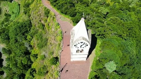 Clock Tower of Chapel of Our Lady of Fatima in Madeira island Portugal Stock Footage 332661311