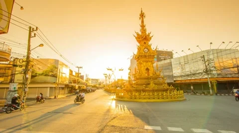 Clock tower in Chiang Rai Stock Footage 55619991