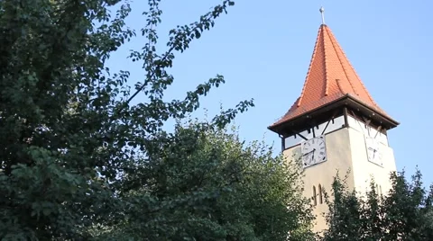 Clock tower of a church Stock Footage 41341611