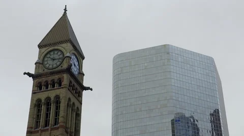Clock tower in the city. 4K UHD. Video stock 51417111