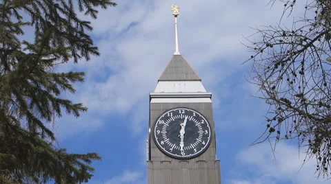 Clock tower of the city Stock Footage 62575443