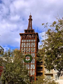 Clock tower in the city Stock Photos