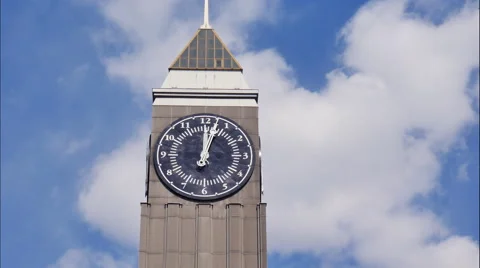 Clock tower of the city. Timelapse Video stock 62524064