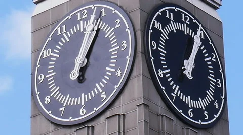 Clock tower of the city. Timelapse Stock Footage 62758679