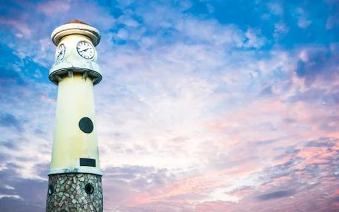 Clock Tower with clouds and sky 写真素材