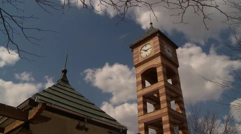 Clock Tower with clouds Stock Footage 50583960