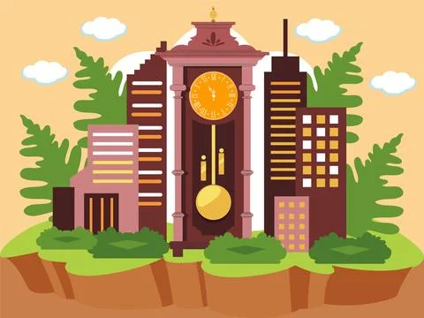 Clock Tower Concept Illustration Stock Illustration
