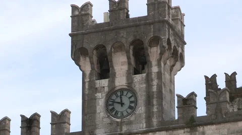 The clock tower of the court of Chiavari Stock Footage 57676328