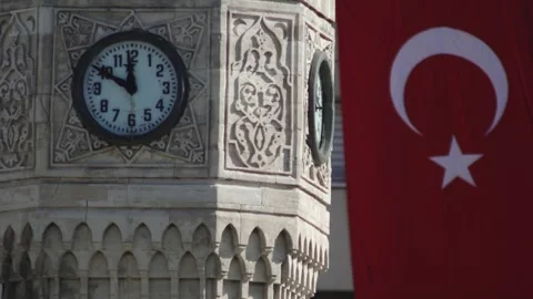 Clock Tower Detail Stock Footage 335966546