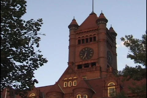 Clock Tower at Dusk Stock Footage 297143