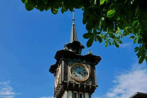 Clock tower in Evain-les-Bains Stock Photos