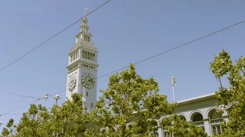 The Clock Tower On The Ferry Building In San Francisco Video stock 91754802