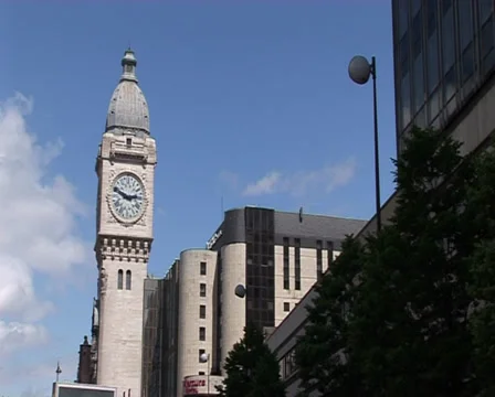 Clock tower at the Gare de Lyon - Paris, France Stock Footage 35776708