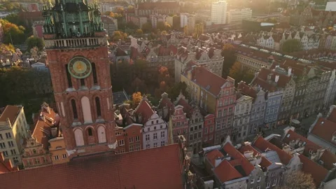 Clock Tower - Gdansk Stock Footage 320078963