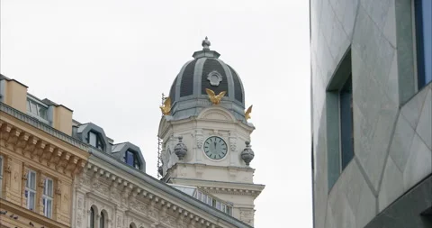 Clock tower, Generali building, Vienna, Austria Stock Footage 251894488