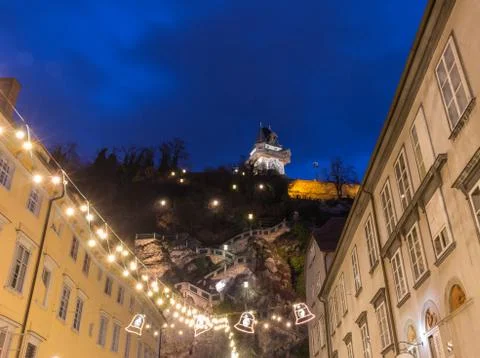 Clock tower of  graz austria Stock Photos