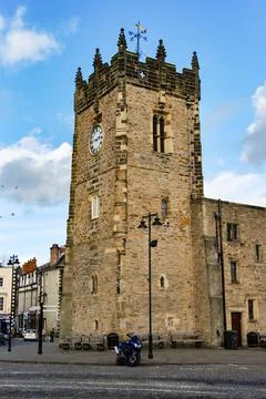 Clock tower of The Green Howards Regimental Museum Stock Photos