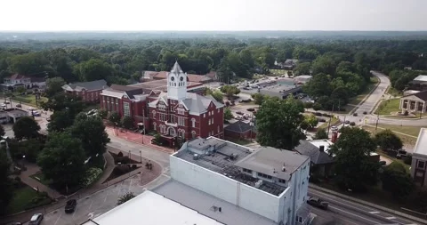 Clock Tower in Henry County Georgia Drone Aerial View Stock Footage 159270326