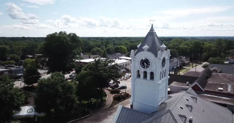 Clock Tower in Henry County Georgia Drone Aerial View Stock Footage 159270521