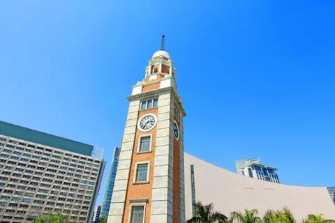 Clock tower in Hong Kong Stock Photos