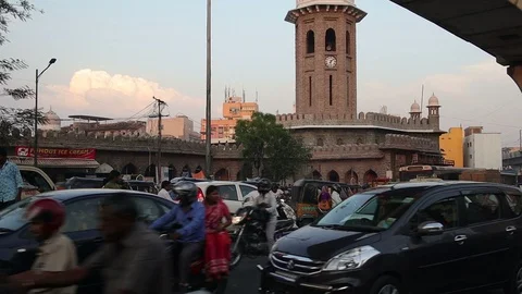 Clock Tower in India 스톡 동영상 106424974