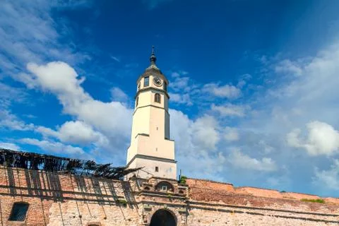 Clock Tower of Kalemegdan Stock Photos