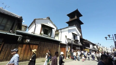 Clock Tower Kawagoe Stock Footage 80090083