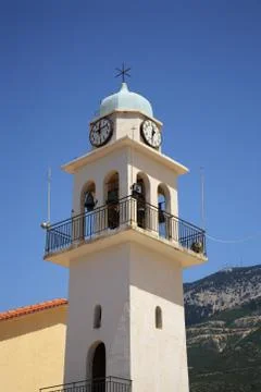 Clock tower in Kefalonia Stock Photos