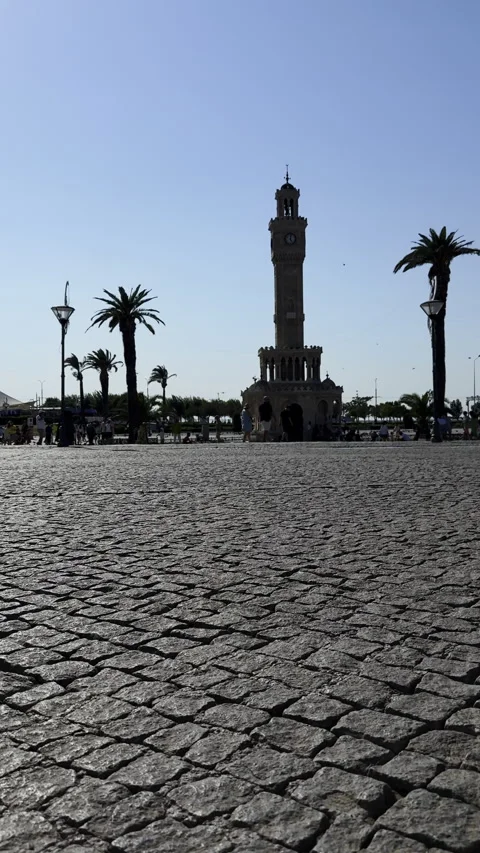 Clock Tower in Konak Square in Izmir Turkey Stock Footage 314581215
