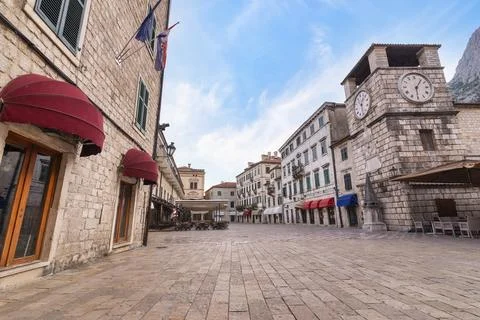 Clock tower in Kotor Foto stock