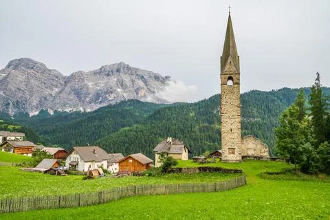 Clock Tower in La Val Stock Photos