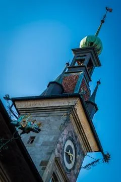 Clock tower in Lausanne Foto stock