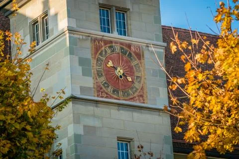Clock tower in Lausanne Foto stock