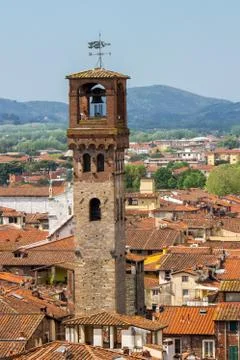Clock Tower in Lucca_ Stock Photos