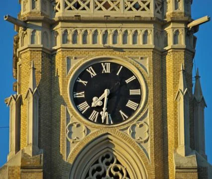 Clock on tower on main catholic cathedral in Novi Sad Stock Photos