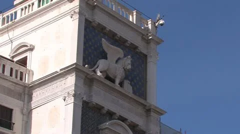 Clock tower at Marcus square, Venice Видео 11901747
