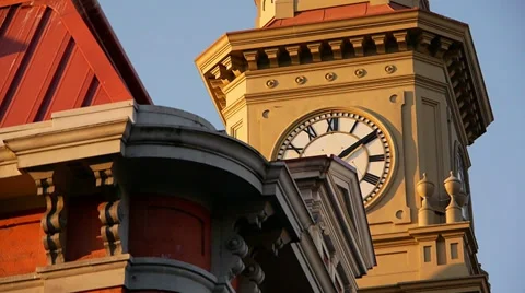 Clock Tower, Moving Shot, CIty Hall Stock Footage 38784702