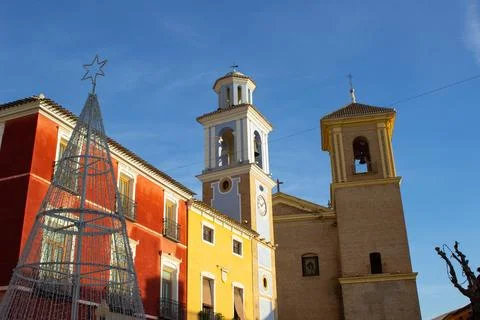 Clock tower in Mula, Murcia. Stock Photos