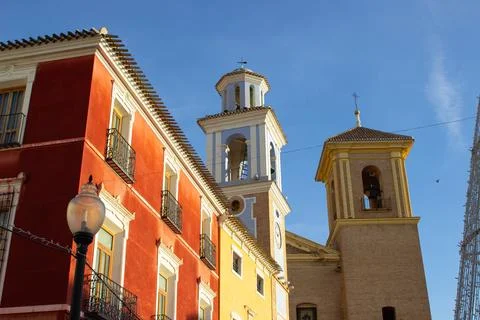 Clock tower in Mula, Murcia. Stock Photos