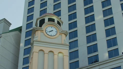 Clock tower in Niagara Falls, Ontario Stock Footage 218225121