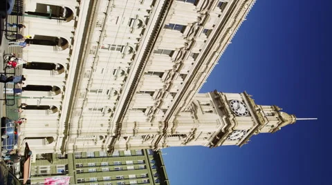 The clock tower of the old General Post Office on Elisabeth Street Stock Footage 51843552