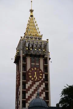Clock tower in the old part of Batumi Stock Photos
