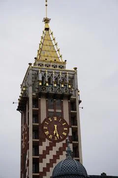 Clock tower in the old part of Batumi Stock Photos