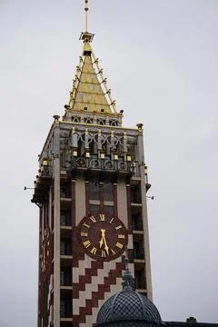 Clock tower in the old part of Batumi Stock Photos