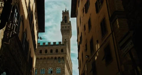 Clock Tower of Palazzo Vecchio in Florence, Italy Stock-Footage 147031847