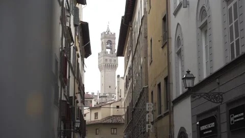Clock Tower of Palazzo Vecchio in Florence, Italy Video stock 170891759