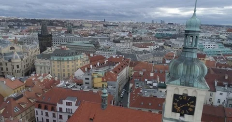 Clock Tower Pan Down Stock Footage 121009981