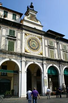 The clock tower in Piazza della Loggia, Brescia (Italy) Stock Photos