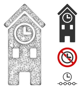 Clock Tower Polygonal Web Vector Mesh Illustration Ilustración de archivo