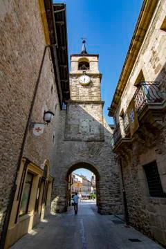 Clock Tower in Ponferrada Stock Photos